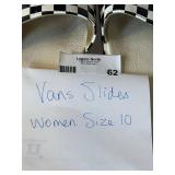 Vans Checkerboard Slide Sandals Black White Womenâs Size 10 Good