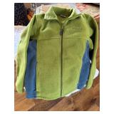 Columbia Youth Fleece Jacket Full Zip Green Blue Size 14/16 Very Good