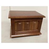 Vintage Wooden Hinged Keepsake Box Paneled Desktop Storage Chest