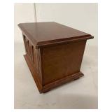 Vintage Wooden Hinged Keepsake Box Paneled Desktop Storage Chest