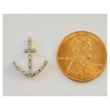 Sterling Silver Diamond Anchor Pendant
