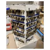 Commercial Rotary Key Blank Display Rack w/Mixed Locksmith Inventory