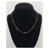 Sterling Silver Engraved Bar Chain Necklace