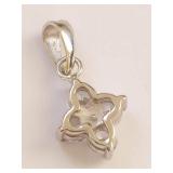Sterling Silver Clear Stone Cluster Pendant