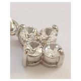 Sterling Silver Clear Stone Cluster Pendant