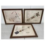 Honeywell Framed Military Technical Diagram Prints Set of 3, Fair
