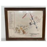 Honeywell Framed Military Technical Diagram Prints Set of 3, Fair