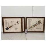 Honeywell Framed Military Technical Diagram Prints Set of 3, Fair