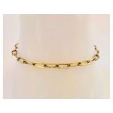 Sterling Silver Gold-Tone Paperclip Link Bracelet