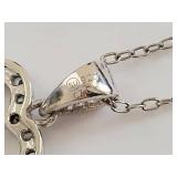Sterling Silver Double Heart Pedant Necklace