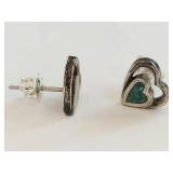 Sterling Silver Earrings with Turquoise Inlay