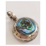 Sterling Silver Pendant with Abalone Shell Inlay