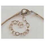 Sterling Silver Blue Bead Floral Anklet