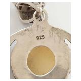 Sterling Silver Carved Moon Face Necklace