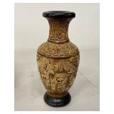 Decorative Ceramic Vase Pair Art Pottery & Asian Relief Decor