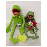 Kermit the Frog Plush Set of 3 incl Eden Christmas McDonald