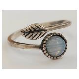 Adjustable Sterling Silver Leaf Ring