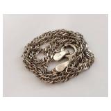 Sterling Silver Italian Rope Chain Necklace