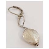 Sterling Silver Oval Dangle Leverback Earrings