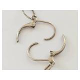 Sterling Silver Oval Dangle Leverback Earrings