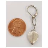 Sterling Silver Oval Dangle Leverback Earrings