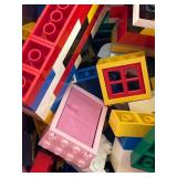 Vintage LEGO System 1688 Basic Pink Storage Tub w Assorted Bricks Pieces