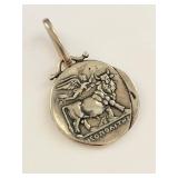 Sterling Silver Greek Coin Style Pendant
