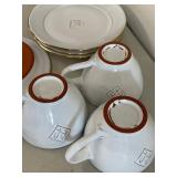 Fide Fajans Ingela Karlsson Ceramic Set w Estee Lauder Compact & Spoon Lot