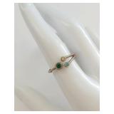 Sterling Silver 3 Stone Multicolored Ring