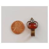 Gold-Tone Sterling Silver Red Stone Pendant