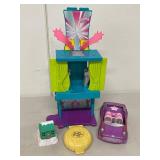 Polly Pocket Playset Bundle Stage House Compact Car Bluebird As Is
