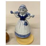 Vintage Ceramic Decor Set BOMA Delft Figurine Box Bowl Vase 5pc