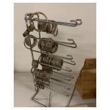 Mixed Key Blank Lot w/ Labeled Bags and Metal Rack Locksmith Stock