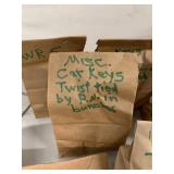 Mixed Key Blank Lot w/ Labeled Bags and Metal Rack Locksmith Stock