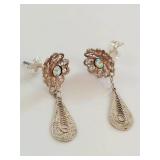 Sterling Silver Filigree Dangle Earrings
