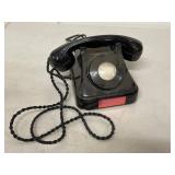 Vintage Swiss Black Desk Telephone No-Dial PBX Extension Phone