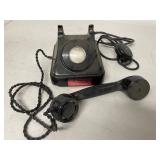 Vintage Swiss Black Desk Telephone No-Dial PBX Extension Phone