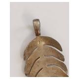Vintage Sterling Silver Leaf pendant