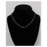 Sterling Silver Necklace Chain With Bead Accents