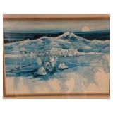 Set of 4 Framed Landscape Art Prints Vintage Wall Decor Mixed Scenes