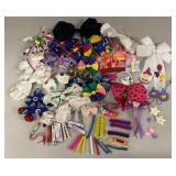 Vintage Girls Hair Accessories Lot Bows Barrettes Clips Ponytail Holders