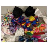 Vintage Girls Hair Accessories Lot Bows Barrettes Clips Ponytail Holders