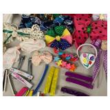 Vintage Girls Hair Accessories Lot Bows Barrettes Clips Ponytail Holders
