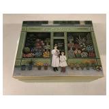 Decorative Mirrored Keepsake Box w/ Mixed World Coins & Currency Lot