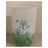 Decorative Art Glass Vase & Pitcher Lot 5 Pc Frosted Swirl Textured