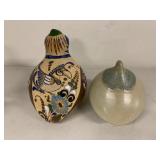 Decorative Art Sculpture Lot Stone Family & Ceramic Bird Figures 3pc