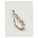 Sterling Silver Feather-Like Pendant Charm