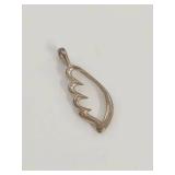 Sterling Silver Feather-Like Pendant Charm