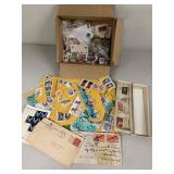 Mixed U.S. Postage Stamp Lot on Paper Covers Partial Sheets Vintage