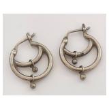 Sterling Silver Double Hoop Earrings